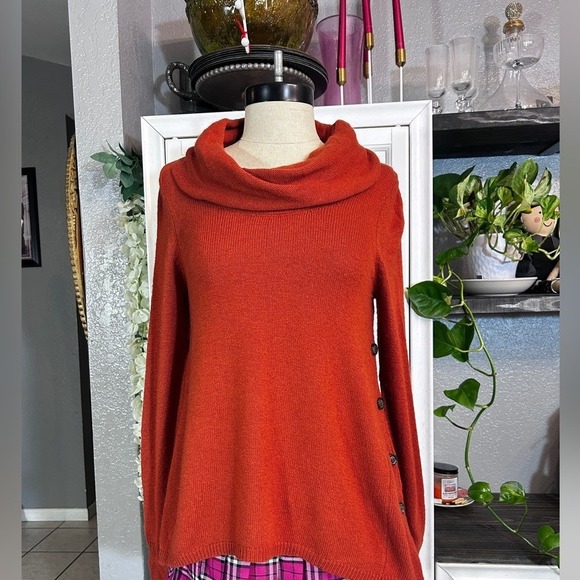 Small CREMIEUX Burnt Orange Rust Sweater Blouse NWT Stretchy - Picture 7 of 7